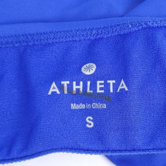 Athleta Tankini Top Swimsuit Small Blue Bathing Suit, Halter Tie Top Excellent - Picture 4 of 6